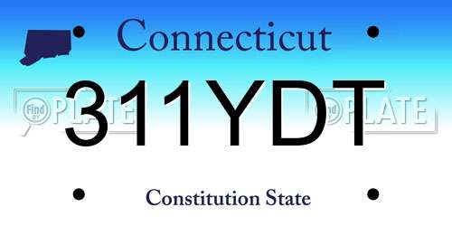 311YDT Connecticut License Plate