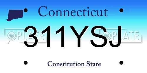 311YSJ Connecticut License Plate
