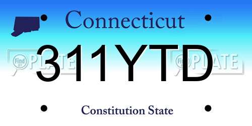 311YTD Connecticut License Plate