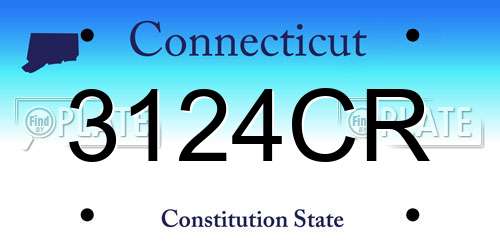 3124CR Connecticut License Plate