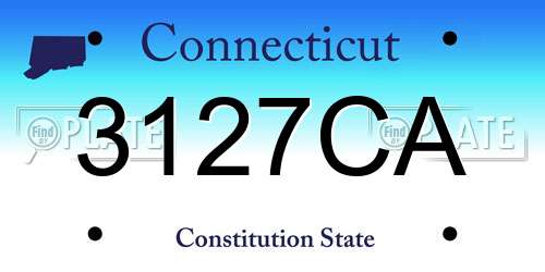 3127CA Connecticut License Plate