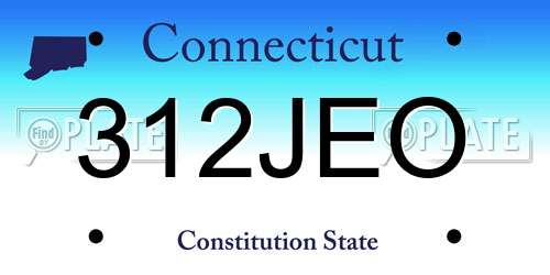 312JEO Connecticut License Plate