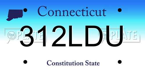 312LDU Connecticut License Plate