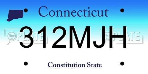 312MJH Connecticut License Plate