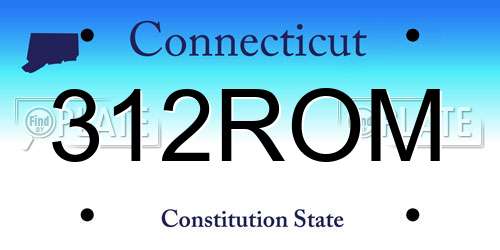 312ROM Connecticut License Plate