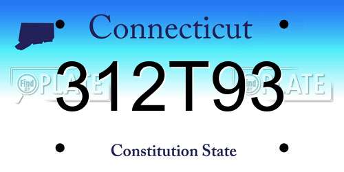 312T93 Connecticut License Plate