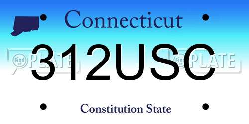 312USC Connecticut License Plate