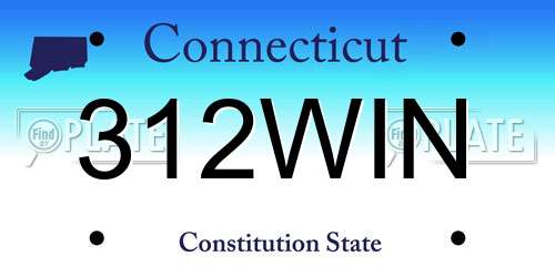 312WIN Connecticut License Plate