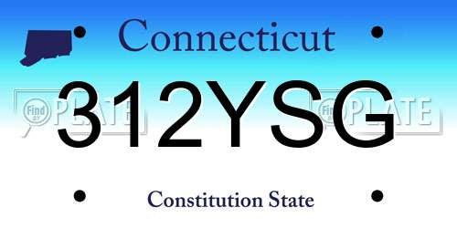 312YSG Connecticut License Plate