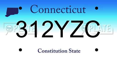 312YZC Connecticut License Plate