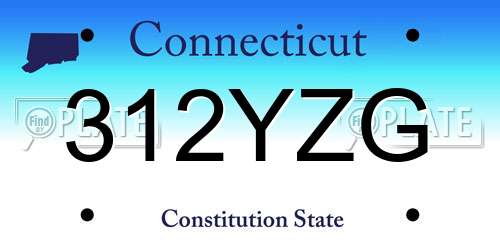 312YZG Connecticut License Plate