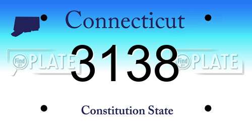 3138 Connecticut License Plate