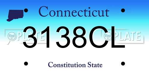3138CL Connecticut License Plate
