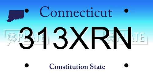 313XRN Connecticut License Plate