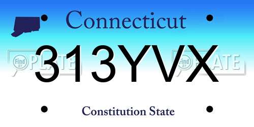 313YVX Connecticut License Plate