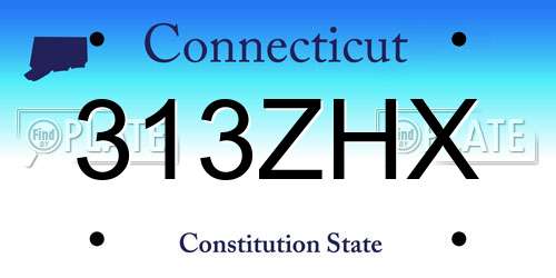313ZHX Connecticut License Plate