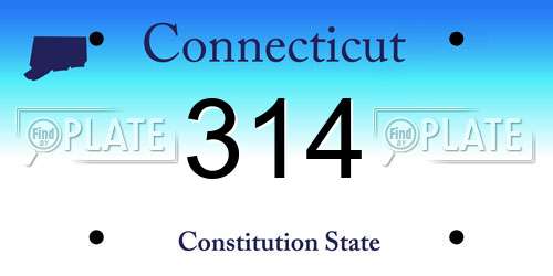 314 Connecticut License Plate