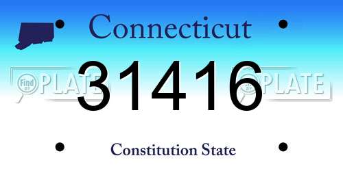 31416 Connecticut License Plate