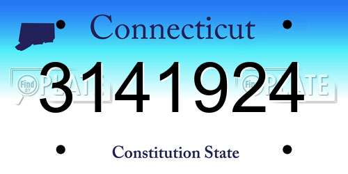 3141924 Connecticut License Plate