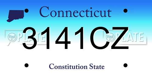 3141CZ Connecticut License Plate
