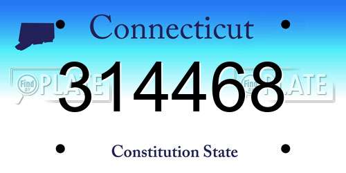 314468 Connecticut License Plate