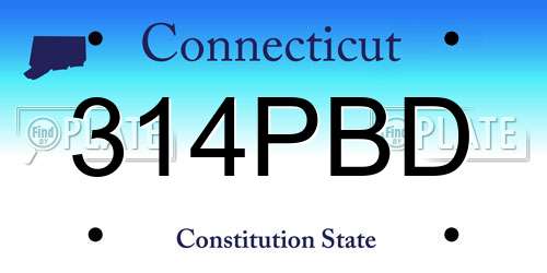 314PBD Connecticut License Plate