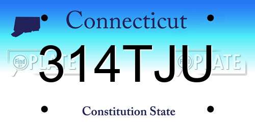 314TJU Connecticut License Plate