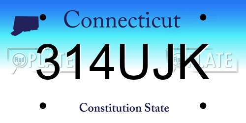 314UJK Connecticut License Plate
