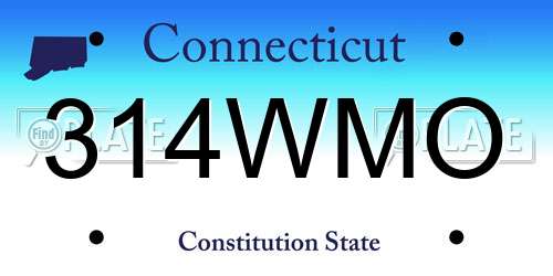 314WMO Connecticut License Plate