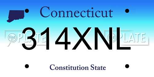 314XNL Connecticut License Plate
