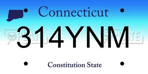 314YNM Connecticut License Plate