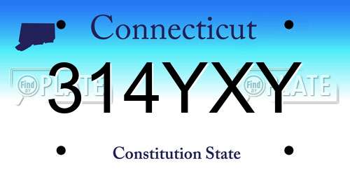314YXY Connecticut License Plate