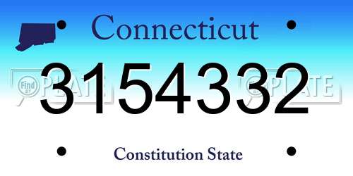 3154332 Connecticut License Plate