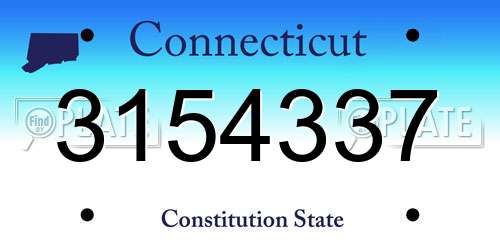 3154337 Connecticut License Plate