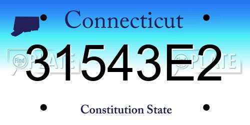 31543E2 Connecticut License Plate