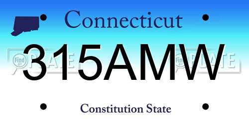 315AMW Connecticut License Plate
