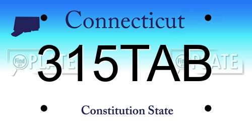 315TAB Connecticut License Plate