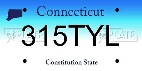 315TYL Connecticut License Plate