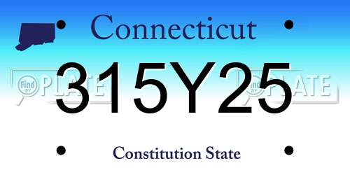 315Y25 Connecticut License Plate