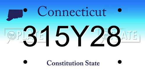 315Y28 Connecticut License Plate
