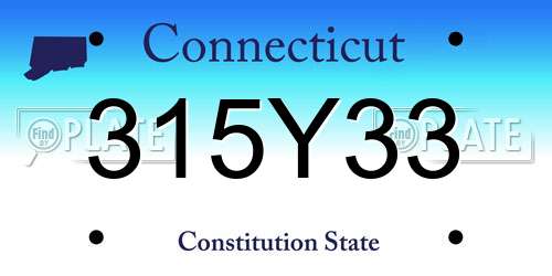 315Y33 Connecticut License Plate
