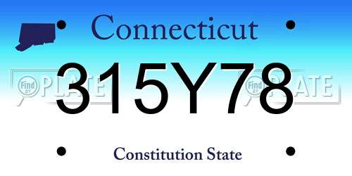 315Y78 Connecticut License Plate
