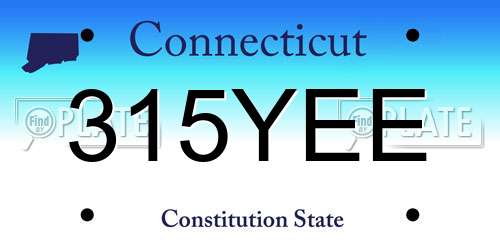 315YEE Connecticut License Plate