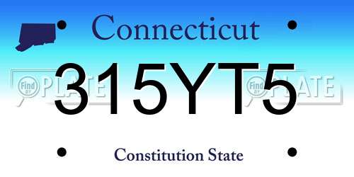315YT5 Connecticut License Plate