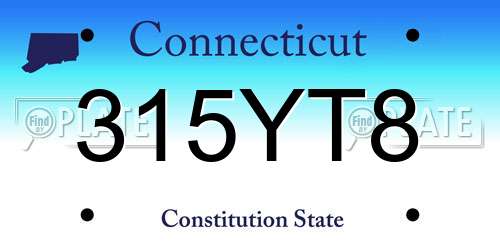315YT8 Connecticut License Plate
