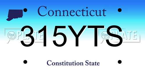 315YTS Connecticut License Plate