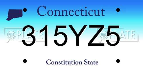315YZ5 Connecticut License Plate