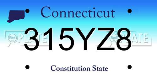 315YZ8 Connecticut License Plate