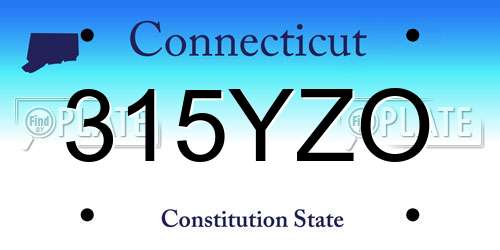 315YZO Connecticut License Plate