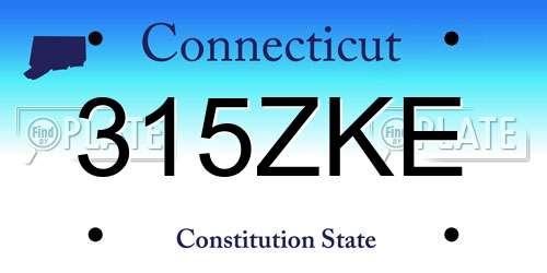 315ZKE Connecticut License Plate